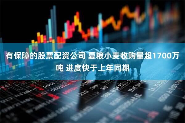 有保障的股票配资公司 夏粮小麦收购量超1700万吨 进度快于上年同期